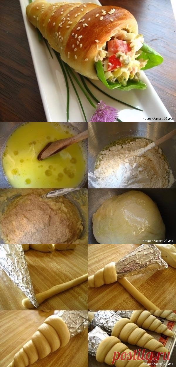 Хлебные трубочки для фарширования.