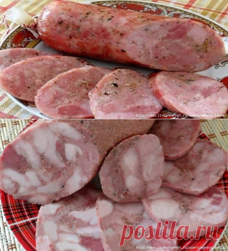 Домашняя рублено-вареная колбаса.