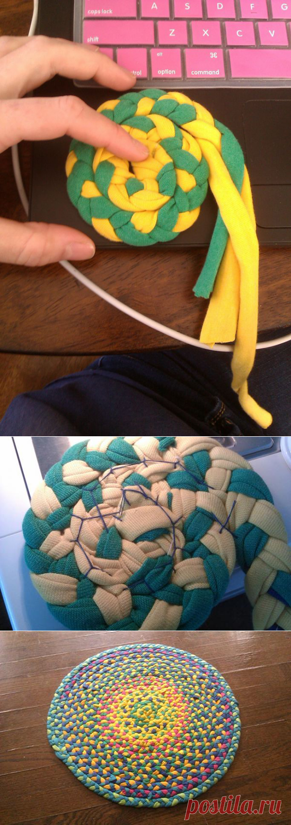 Потрясающий коврик из футболок своими руками: минимум сил для чудесного результата!