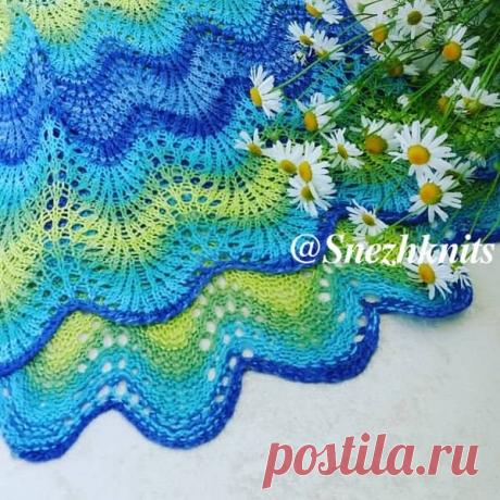 Волнистый ажурный узор для вязания спицами | АЖУР - схемы узоров