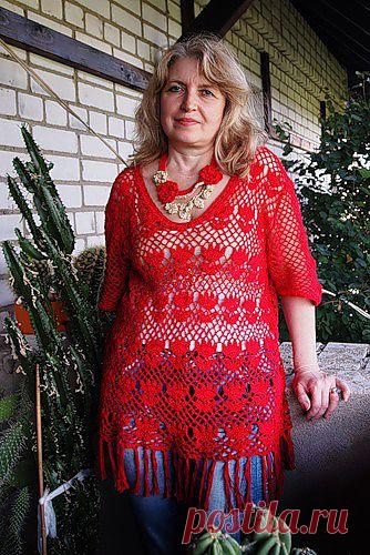 Туника и пляжное платье одним узором.