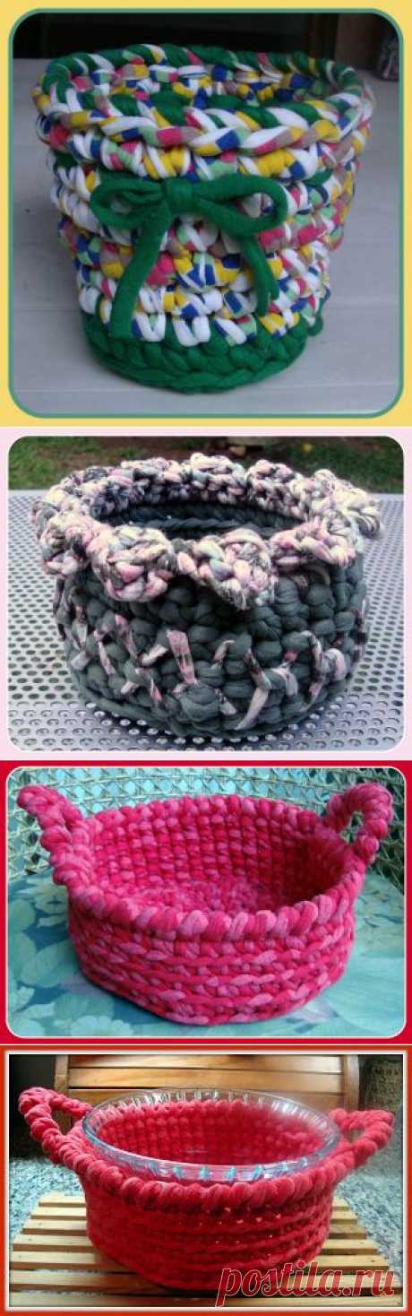 EU TAMBÉM CROCHETO...: Cachepots, cestas, cestinhas, etc e tal...