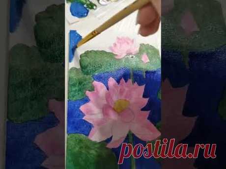 Пишу цветочные этюды акрилом 1 часть #картина #акриловаяживопись #цветы
