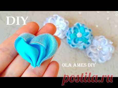 Amazing Winter Flower | Красивые цветы из лент | Easy Flower Making | Ribbon Tricks | Ola ameS DIY