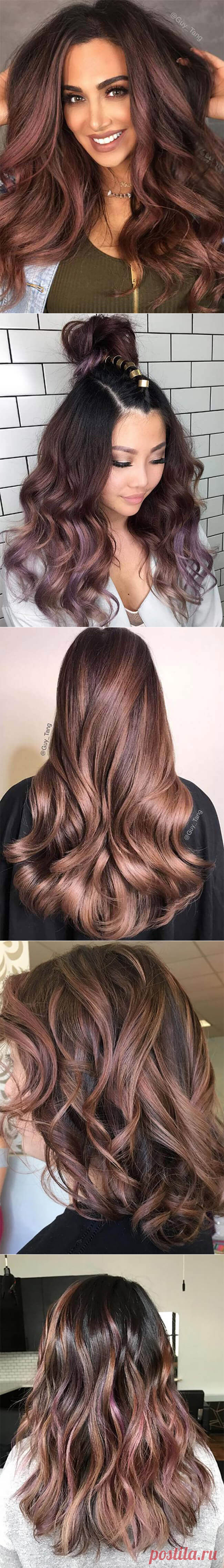 Шоколадно-лиловый оттенок для восхитительных брюнеток, чудесная тенденция в окрашивании, которую стоит попробовать | Чаровница и проказница