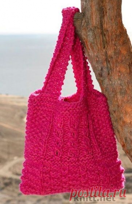 Вязаная сумка спицами | knitt.net
