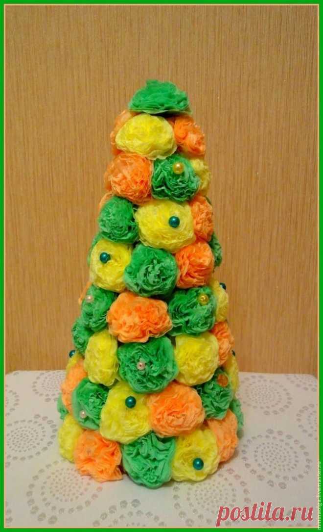 Новогодняя елочка из бумажных салфеток своими руками