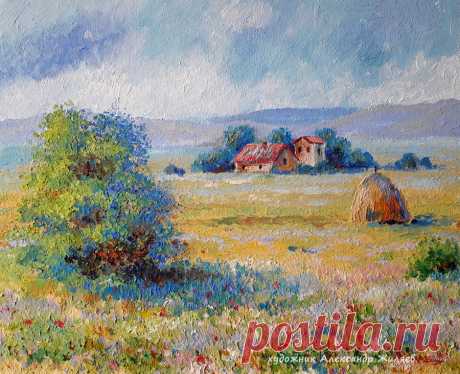 Этюд акрилом. Дорогами Прованса.