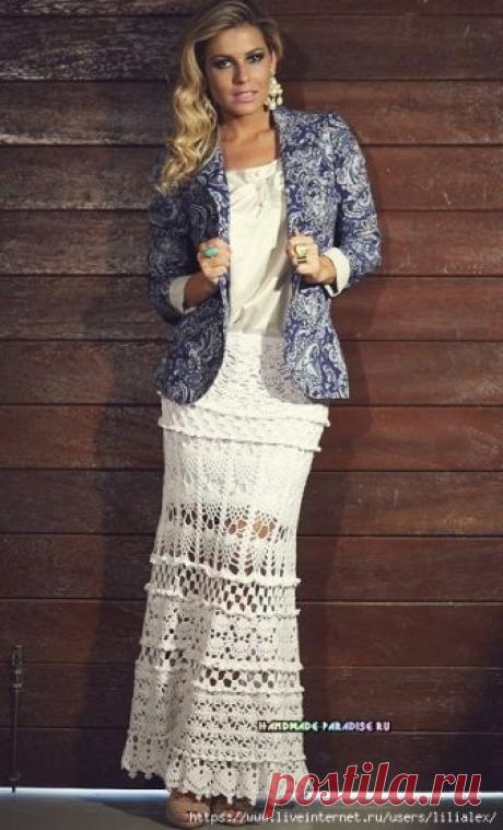 Роскошная длинная юбка крючком