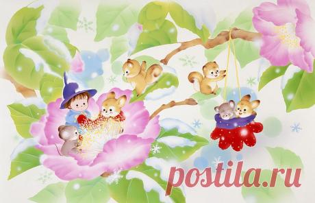 Фея и животные вязания в иллюстрациях животных Sasanqua