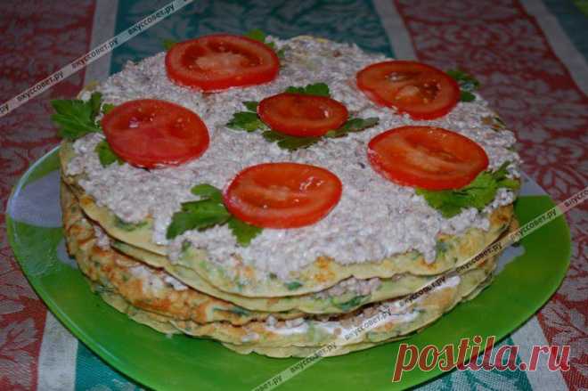 Кабачковый торт с фаршем пошаговый рецепт с фото