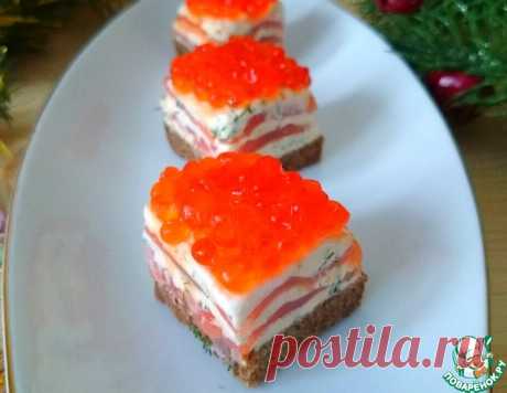 Канапе с икрой, семгой и сыром – кулинарный рецепт