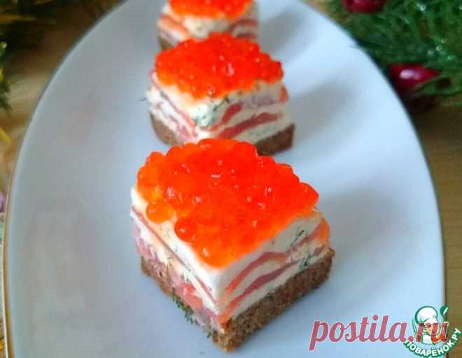 Канапе с икрой, семгой и сыром – кулинарный рецепт