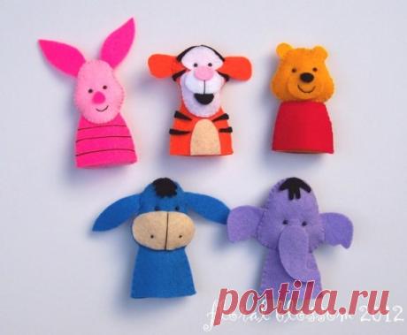 Простые игрушки на пальцах из фетра