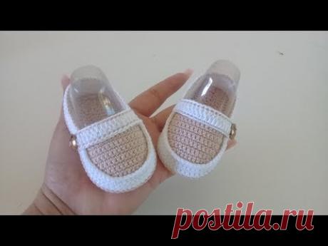 MOCASINES A CROCHET PARA BEBE  0 A 3 MESES