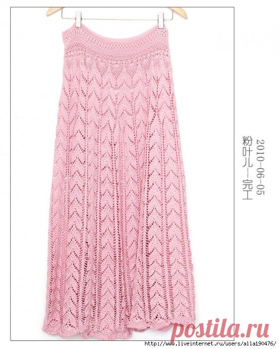 Длинная розовая юбка. — Мир вязания и рукоделия