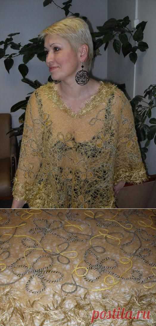 Техника Crazy wool или как я делала пончо.