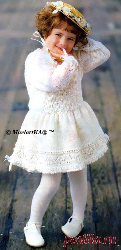 Платье для принцессы ☆ вязание спицами
