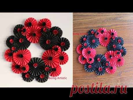 Paper Flower Wall Hanging - DIY Hanging Flower  - Wall Decoration ideas