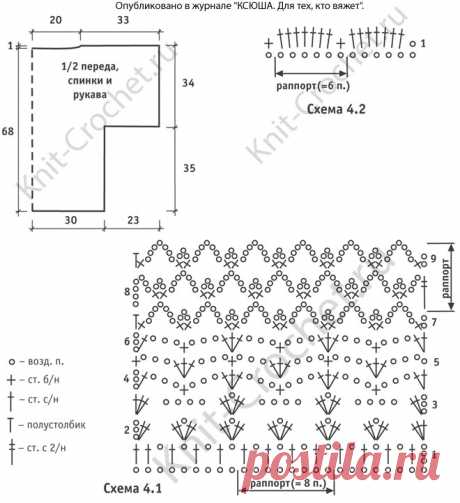 Туника-сетка крючком.