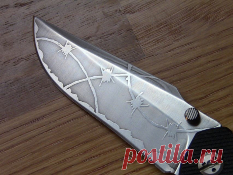 Acid Etched Knives - Lazy Lizard Gear
 1