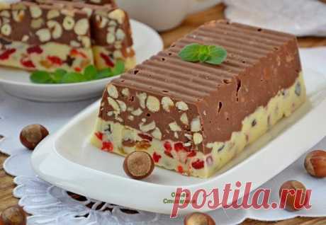 ШОКОЛАДНЫЙ СЛИТОК С ОРЕХАМИ И СУХОФРУКТАМИ