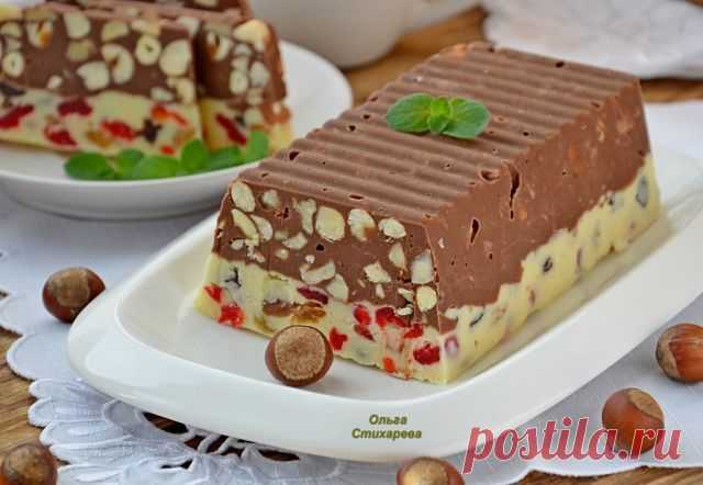 ШОКОЛАДНЫЙ СЛИТОК С ОРЕХАМИ И СУХОФРУКТАМИ