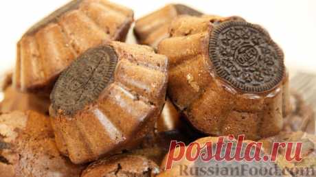 Рецепт: Шоколадные кексы с печеньем "Орео" и белым шоколадом на RussianFood.com