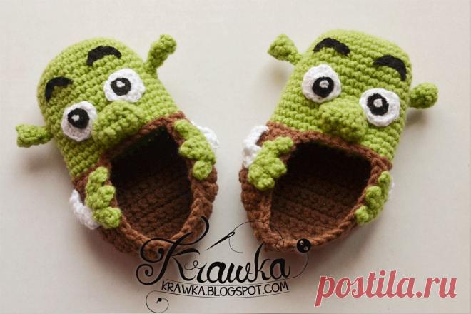 Krawka: Potworne buciki - Shrek -iem inspirowane...
ТапкоШреки или Шрекотапки