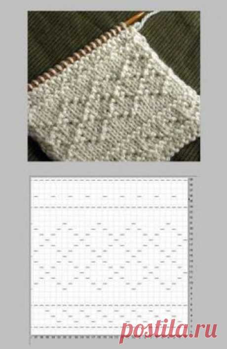 ガンジー模様（アーガイル）の編み図と編み上がり作品