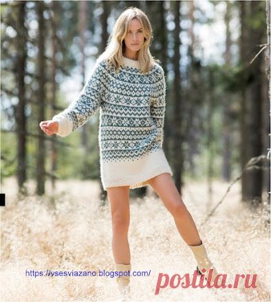 ВСЕ СВЯЗАНО. ROSOMAHA.: Норвежское мини-платье или свитер MOONSTONE.