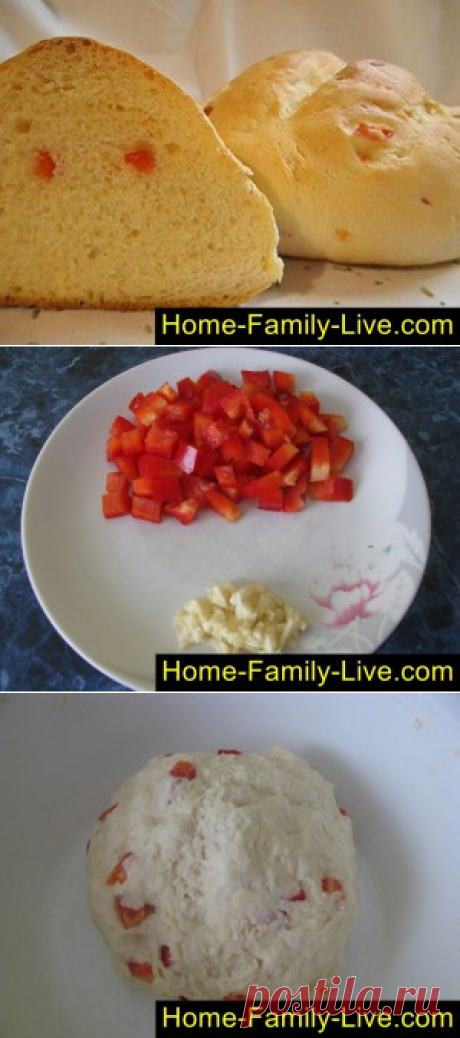 Как испечь хлеб - пошаговый фоторецепт - хлеб с наполнителем болгарскиКулинарные рецепты