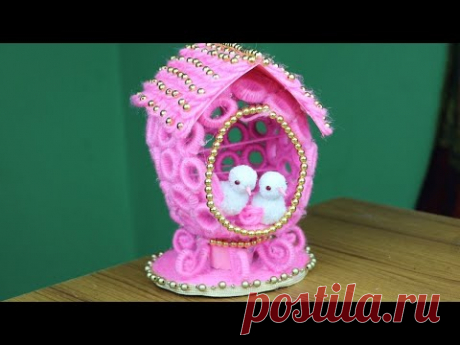 Amazing handmade woolen bird nest - DIY best out of waste - Woolen craft idea - Home decoration idea