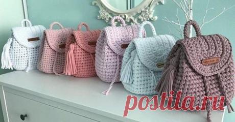 Вяжем очаровательные и удобные рюкзаки из трикотажной пряжи крючком — I Love Hobby — Лучшие мастер-классы со всего мира!