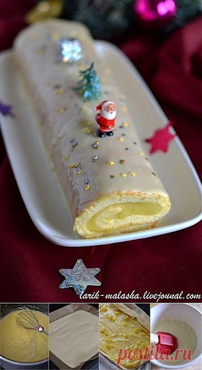 Ананасовый рулет-полено