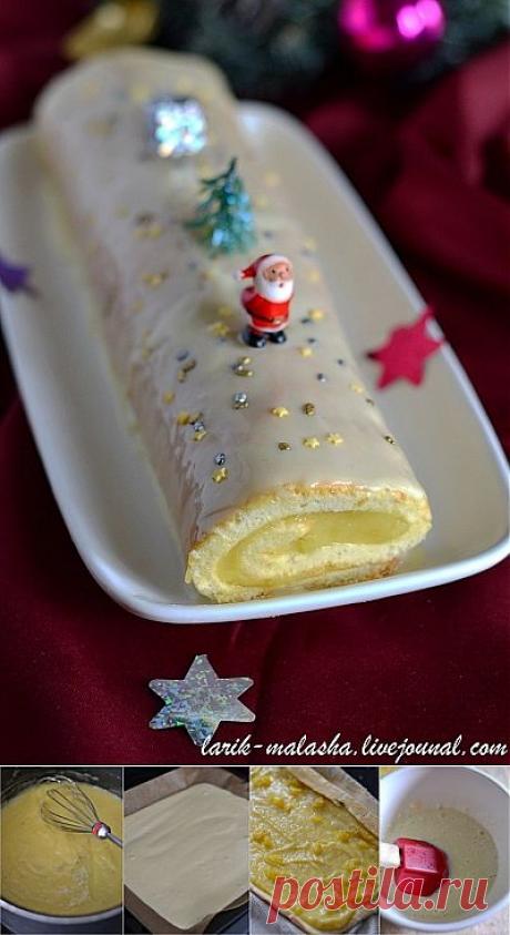 Ананасовый рулет-полено