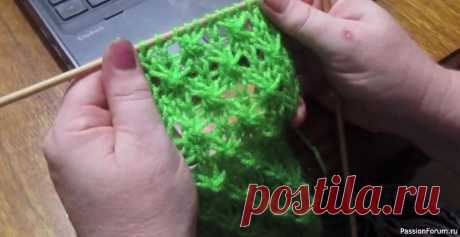 Узор ''Более редкая звёздочка'' | Вязание спицами для начинающих