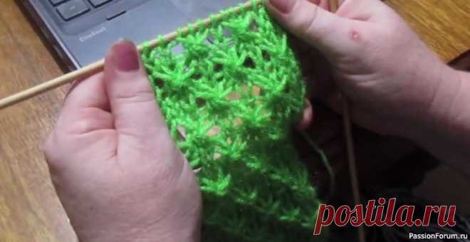 Узор ''Более редкая звёздочка'' | Вязание спицами для начинающих