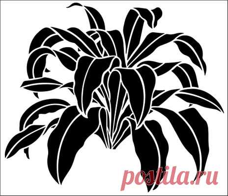 Corn Palm stencil from The Stencil Library GARDEN ROOM range. Buy stencils online. Stencil code GR77.