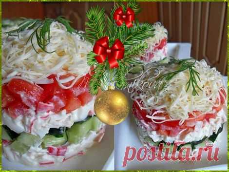 Вариант вкусного салатика с крабовыми палочками