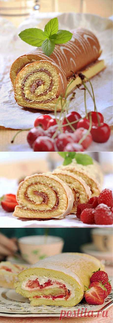 Готовим сами- самый вкусный бисквитный рулет: 4 рецепта -