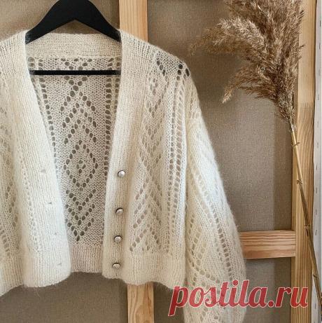 Укороченный карди из мохера, кардиган с бахромой, кардиган с капюшоном на молнии и другие модели спицами | Вязание с Paradosik_Handmade | Дзен