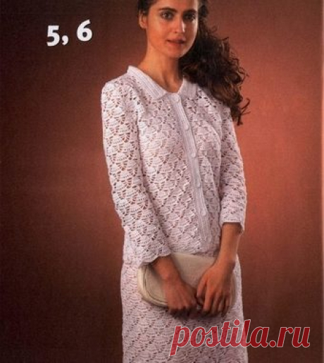 Костюм крючком для женщины. Схема и описание вязания женского костюма