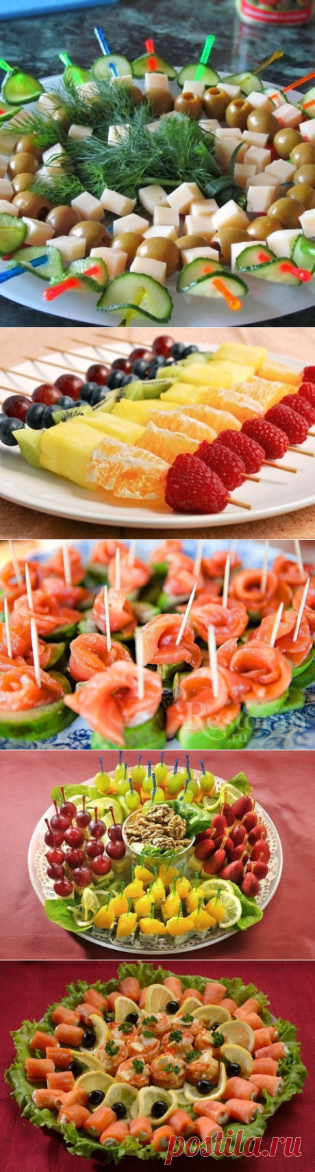 Идеи закусок на шпажках к Новому году!