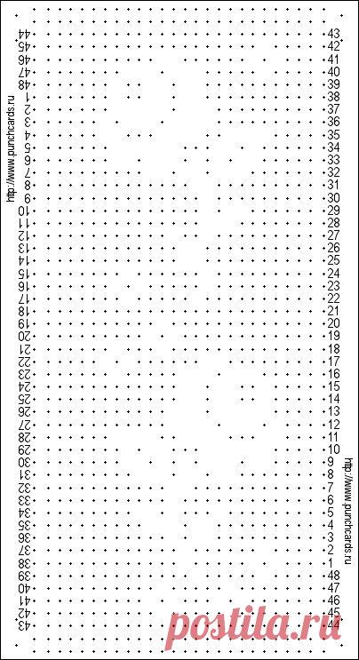 Просмотр рисунка перфокарты с раппортом 24 петли, пересчёт на две фонтуры, печать перфокарты