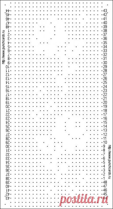Просмотр рисунка перфокарты с раппортом 24 петли, пересчёт на две фонтуры, печать перфокарты