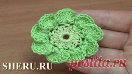Нежный цветок крючком - видео урок 187