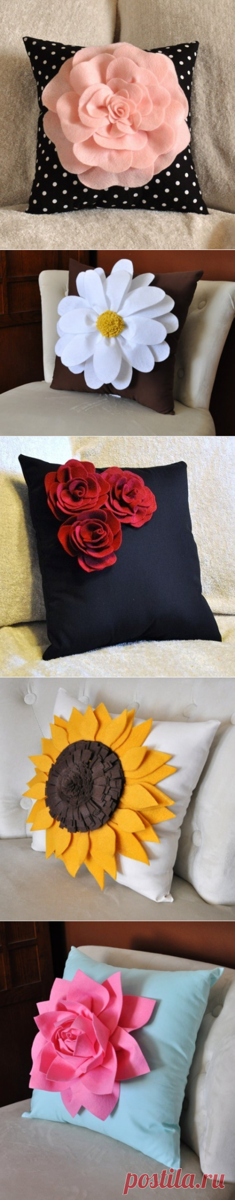 Декоративные подушки с цветами