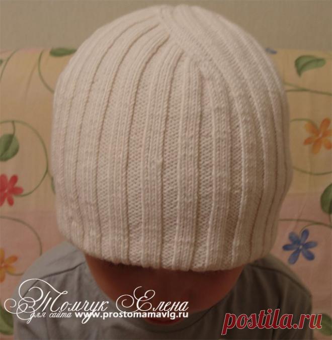 КЛАССИЧЕСКАЯ ДВОЙНАЯ ШАПКА РЕЗИНКОЙ с интересными убавками.