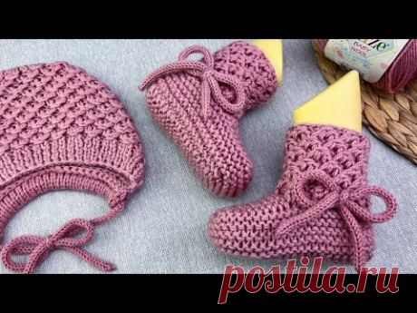 СУПЕР ПРОСТЫЕ Пинетки спицами. Подробный мастер класс.